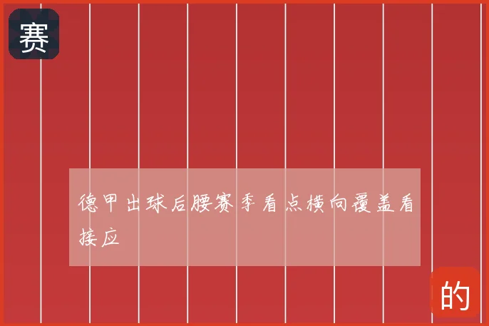 德甲出球后腰赛季看点横向覆盖看接应